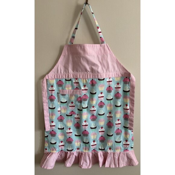 William Sonoma KIDS pink blue Cupcake Baking apron - Picture 1 of 8